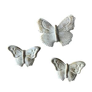 Vintage 1983 Miller Studio Set of 3 Chalkware Moths Butterflies 🦋